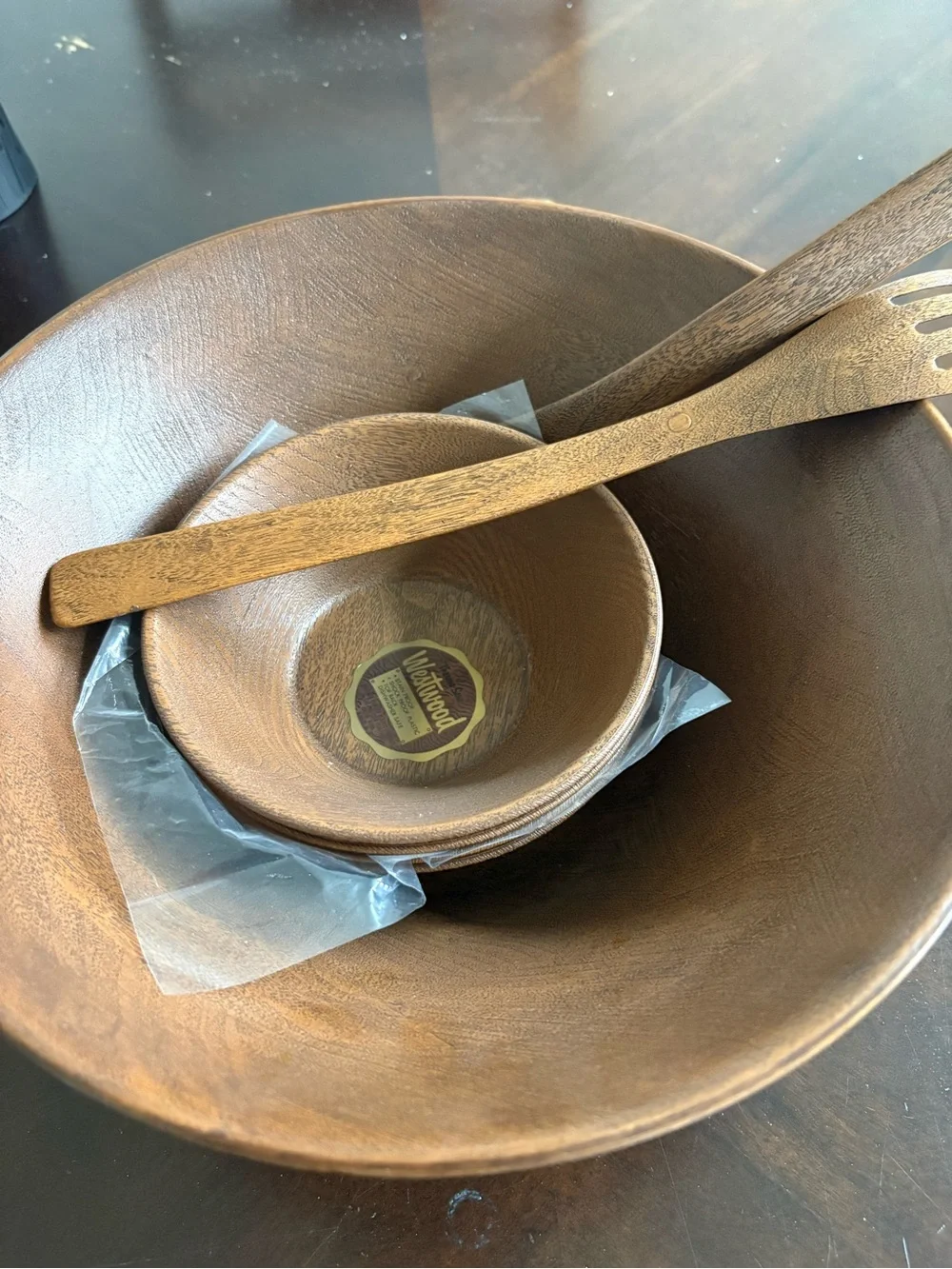 Westwood Salad Bowl Set in Warm Brown -